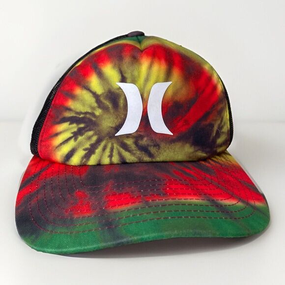 Hurley Other - HURLEY Rasta Tie Dye Snapback Trucker Hat Adjustable Cap ONE SIZE Mens Womens